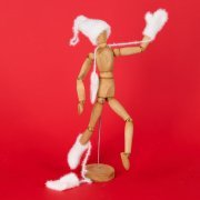 Подвеска на елку «Вьюшка», носочки, белая