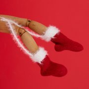 Подвеска на елку «Вьюшка», носочки, красная