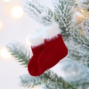 Подвеска на елку «Вьюшка», носочки, красная