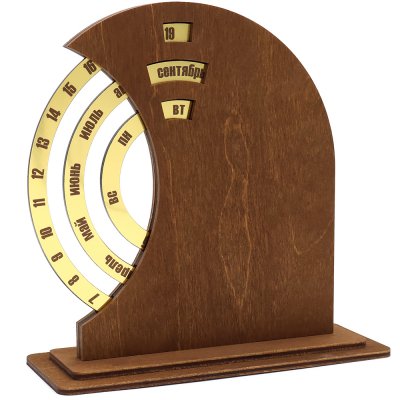Вечный календарь из дерева TimeLore, коричневый / золотой арт. 52005.11