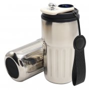 Термокружка Ashly To Go, серебристая/чёрная