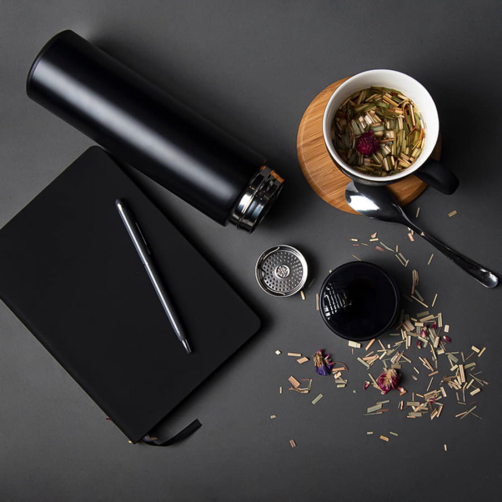 Термос THERMO с ситечком, 500 мл; нержавеющая сталь черный арт. 3517_p Термос THERMO с ситечком, 500 мл; нержавеющая сталь черный арт. 3517_p