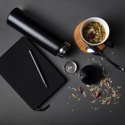 Термос THERMO с ситечком, 500 мл; нержавеющая сталь черный