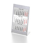 Календарь настольный на 2 года; серебристый; размер 23*10,5 см,сталь, серебристый
