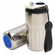 Термокружка Ashly To Go, серебристая/чёрная/тёмно-синяя