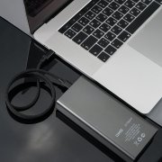 Кабель COIL магнитный для зарядки и передачи данных, 100Вт, 480Мб/с, нейлоновая оплетка, черный Черный