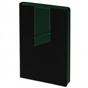 Ежедневник Bookmark, недатированный, черный с зеленым