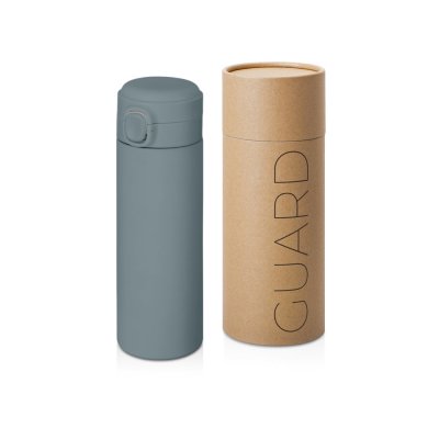Вакуумная термокружка c кнопкой «Guard», soft-touch, 400 мл арт. 827527W