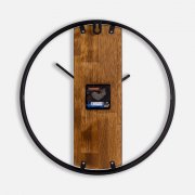 Часы Woodix, черные с коричневым