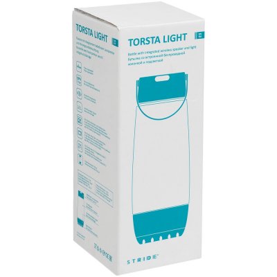 Бутылка для воды Torsta Light с колонкой и светильником, серая арт. 28888.60