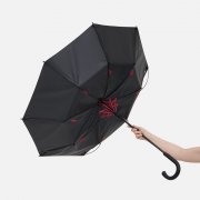 Зонт-трость Hidecolor с цветными спицами, черный с красным