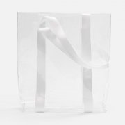 Шопер Clear Fest, ver.2, прозрачный с белыми ручками