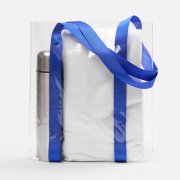 Шопер Clear Fest, ver.2, прозрачный с синими ручками