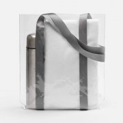 Шопер Clear Fest, ver.2, прозрачный с серыми ручками