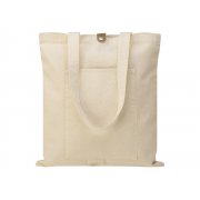 Cумка «Clip» из хлопка 340 г/м2 с застежкой из экокожи