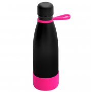 Термобутылка герметичная вакуумная Olivia To Go, чёрный/розовый