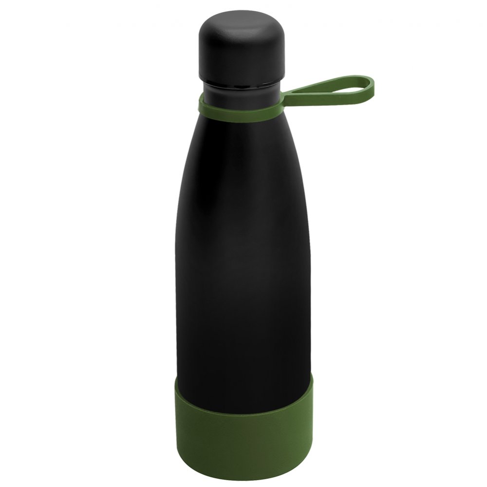 Термобутылка герметичная вакуумная Olivia To Go, чёрный/хаки арт. 5050.02.36 Термобутылка герметичная вакуумная Olivia To Go, чёрный/хаки арт. 5050.02.36