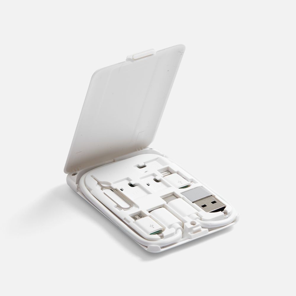 Органайзер с беспроводной зарядкой и набором адаптеров Octopod, белый арт. 16877.60 Органайзер с беспроводной зарядкой и набором адаптеров Octopod, белый арт. 16877.60