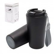 Термокружка Surprise To Go с индикатором, чёрная/серая