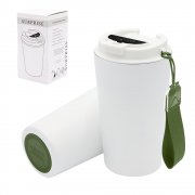 Термокружка Surprise To Go с индикатором, белая/хаки