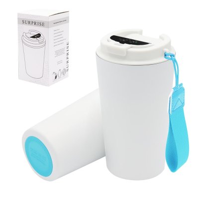 Термокружка Surprise To Go с индикатором, белая/бирюзовая арт. 5052.01.17 Термокружка Surprise To Go с индикатором, белая/бирюзовая арт. 5052.01.17