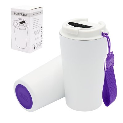 Термокружка Surprise To Go с индикатором, белая/фиолетовая арт. 5052.01.16 Термокружка Surprise To Go с индикатором, белая/фиолетовая арт. 5052.01.16