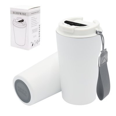 Термокружка Surprise To Go с индикатором, белая/серая арт. 5052.01.10 Термокружка Surprise To Go с индикатором, белая/серая арт. 5052.01.10