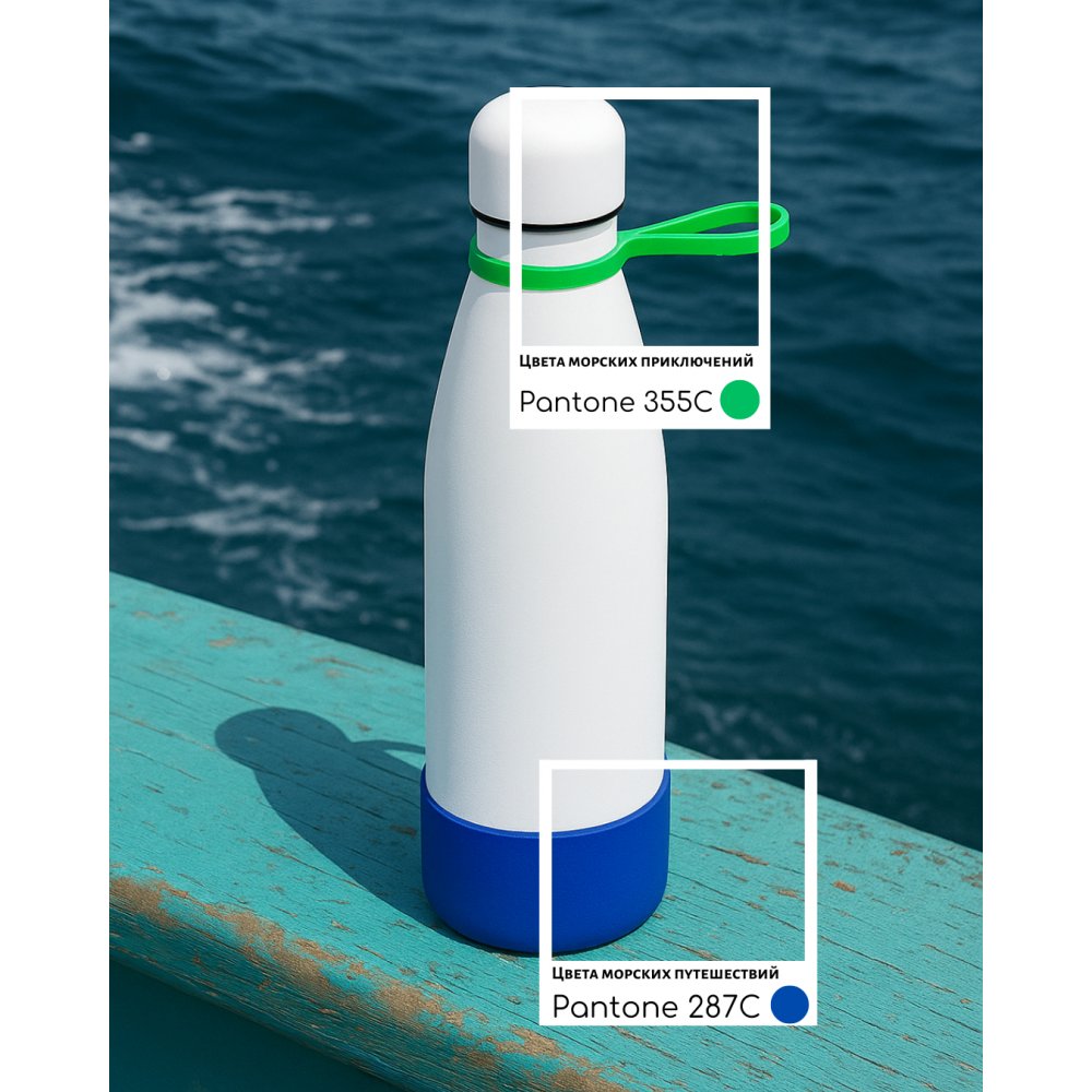 Термобутылка герметичная вакуумная Olivia To Go, белый/зелёный/синий арт. 5050.01.04.03 Термобутылка герметичная вакуумная Olivia To Go, белый/зелёный/синий арт. 5050.01.04.03