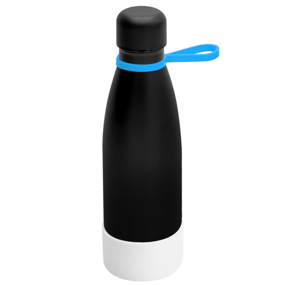 Термобутылка герметичная вакуумная Olivia To Go, чёрный/голубой/белый арт. 5050.02.08.01 Термобутылка герметичная вакуумная Olivia To Go, чёрный/голубой/белый арт. 5050.02.08.01