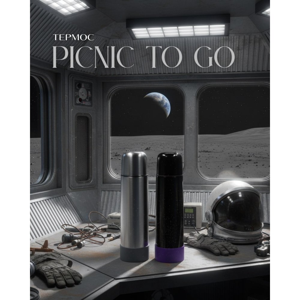 Термос Picnic Bright To Go, чёрный/фиолетовый арт. 5005.02.16 Термос Picnic Bright To Go, чёрный/фиолетовый арт. 5005.02.16