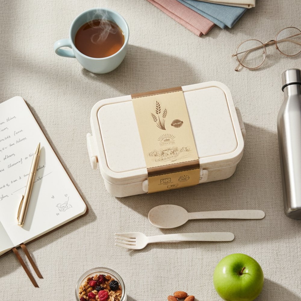 Ланчбокс (контейнер для еды) Inar из пшеничного волокна, бежевый. арт. 13004.133 Ланчбокс (контейнер для еды) Inar из пшеничного волокна, бежевый. арт. 13004.133