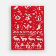 Шарф Holidale, красный с молочным