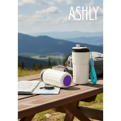 Термокружка Ashly To Go, белая/бирюзовая/фиолетовая арт. 5063.01.17.16 Термокружка Ashly To Go, белая/бирюзовая/фиолетовая арт. 5063.01.17.16