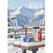 Термокружка Ashly To Go, серебристая/красная/синяя