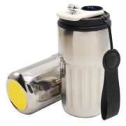 Термокружка Ashly To Go, серебристая/чёрная/жёлтая арт. 5063.09.02.06