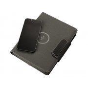 Подарочный набор «Twilight»: органайзер А5 с беспроводной зарядкой и металлическая шариковая ручка со светящимся логотипом