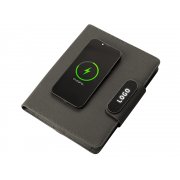 Подарочный набор «Twilight»: органайзер А5 с беспроводной зарядкой и металлическая шариковая ручка со светящимся логотипом