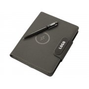 Подарочный набор «Twilight»: органайзер А5 с беспроводной зарядкой и металлическая шариковая ручка со светящимся логотипом