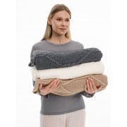 Плед Curve Verve, бежевый меланж