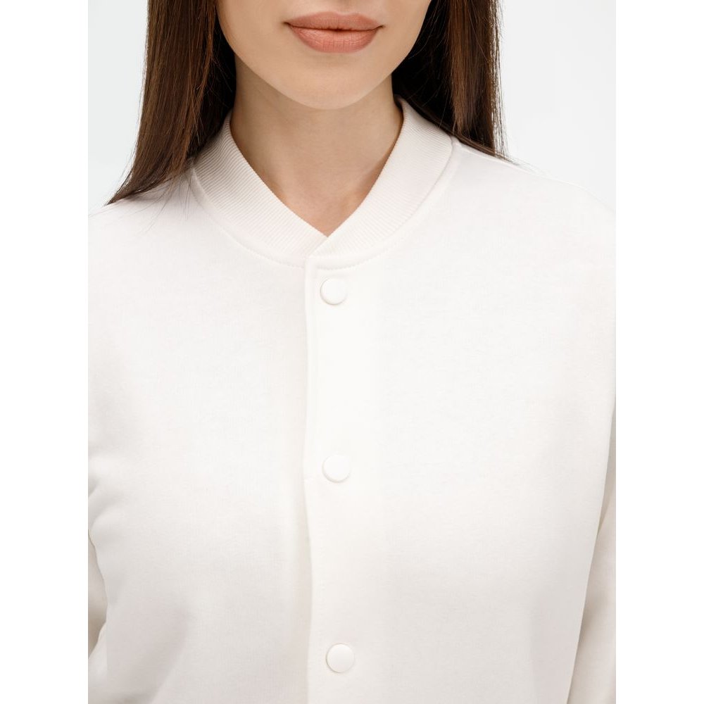 Бомбер унисекс Nuppu, молочно-белый арт. 20189.60 Бомбер унисекс Nuppu, молочно-белый арт. 20189.60