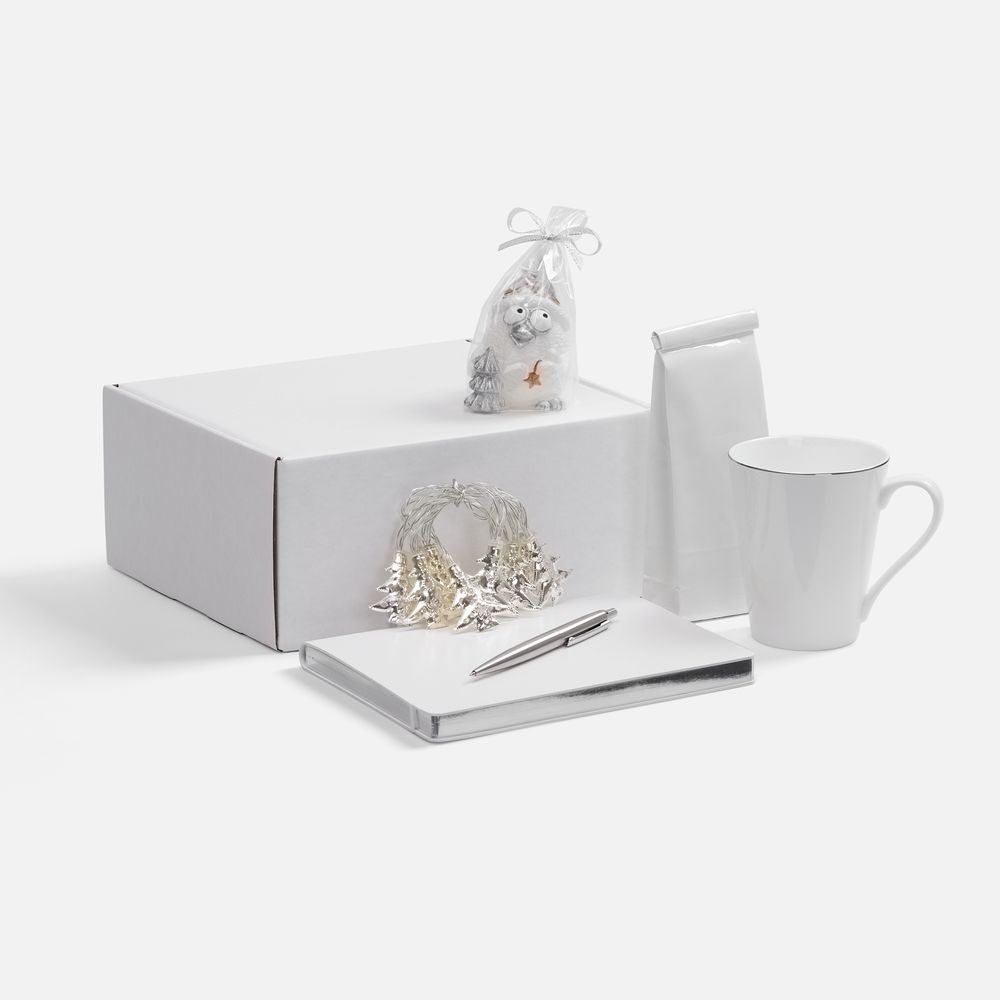 Набор «Планы на счастье», белый с серебристым арт. 22604.61 Набор «Планы на счастье», белый с серебристым арт. 22604.61