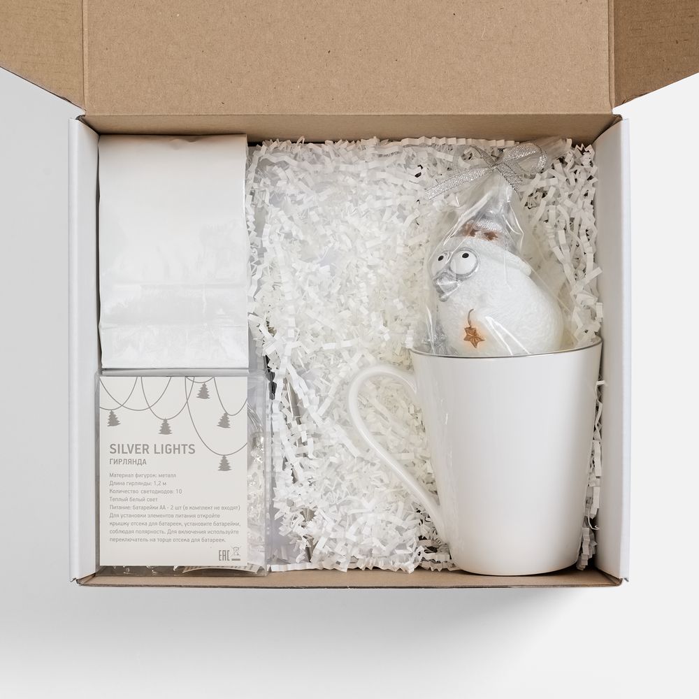 Набор «Планы на счастье», белый с серебристым арт. 22604.61 Набор «Планы на счастье», белый с серебристым арт. 22604.61