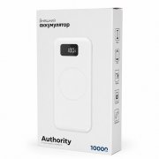 Внешний аккумулятор Authority с беспроводной зарядкой, 10000 Mah, белый