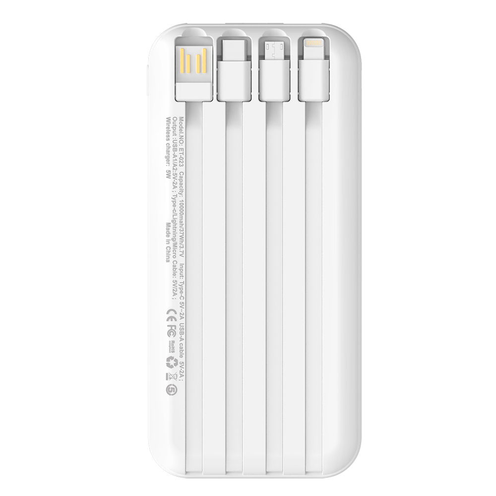 Внешний аккумулятор Authority с беспроводной зарядкой, 10000 Mah, белый арт. 2051.01 Внешний аккумулятор Authority с беспроводной зарядкой, 10000 Mah, белый арт. 2051.01