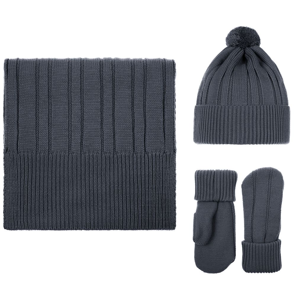 Набор Knit Beat, серый (графит) арт. 19736.29 Набор Knit Beat, серый (графит) арт. 19736.29