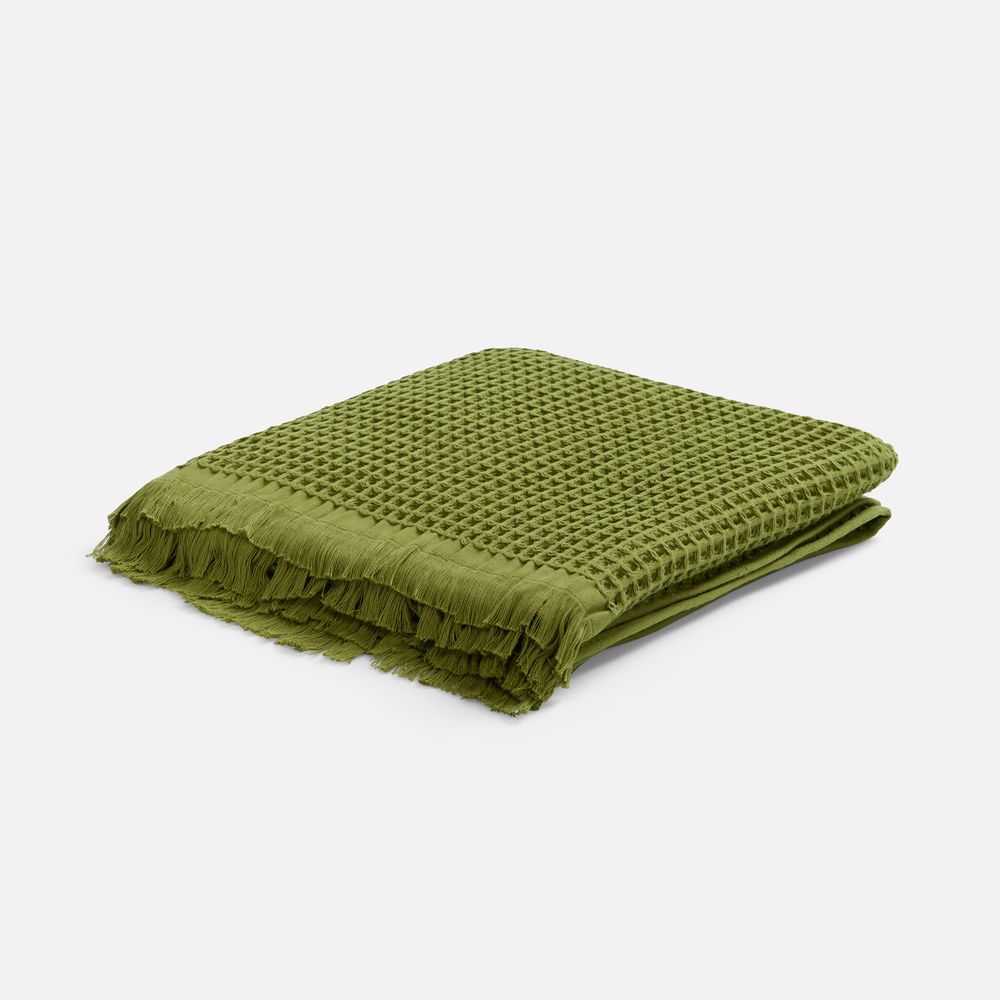 Плед вафельный Elenglect, зеленый арт. 17378.90 Плед вафельный Elenglect, зеленый арт. 17378.90