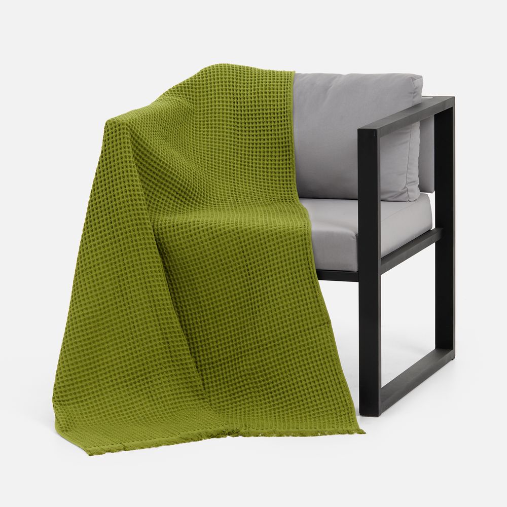 Плед вафельный Elenglect, зеленый арт. 17378.90 Плед вафельный Elenglect, зеленый арт. 17378.90