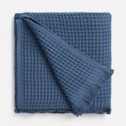 Плед вафельный Elenglect, темно-синий