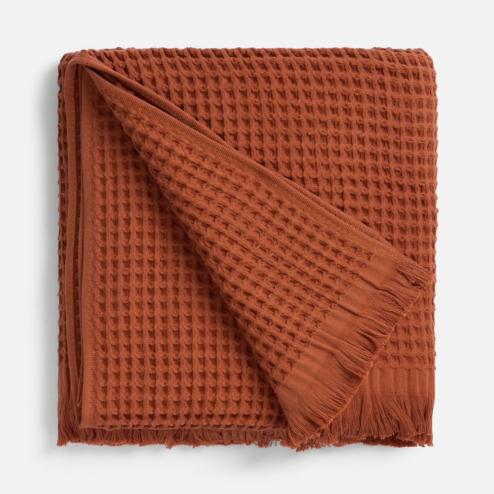 Плед вафельный Elenglect, оранжевый арт. 17378.20 Плед вафельный Elenglect, оранжевый арт. 17378.20