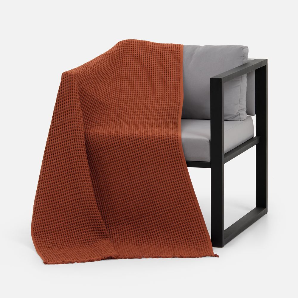 Плед вафельный Elenglect, оранжевый арт. 17378.20 Плед вафельный Elenglect, оранжевый арт. 17378.20